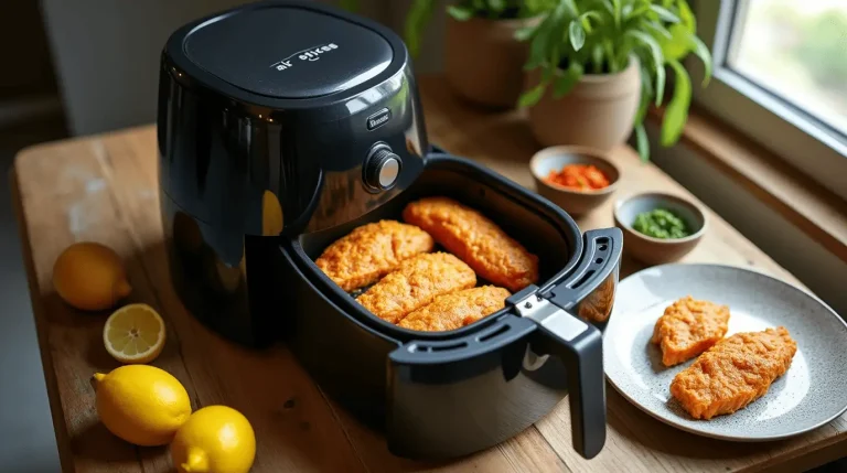 Collection of flavorful air fryer recipes fish dishes showing crispy golden fillets and fresh ingredients for healthy, quick meals
